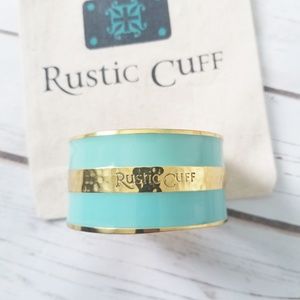 Rustic Cuff Blue Bangle Bracelet With Dustbag